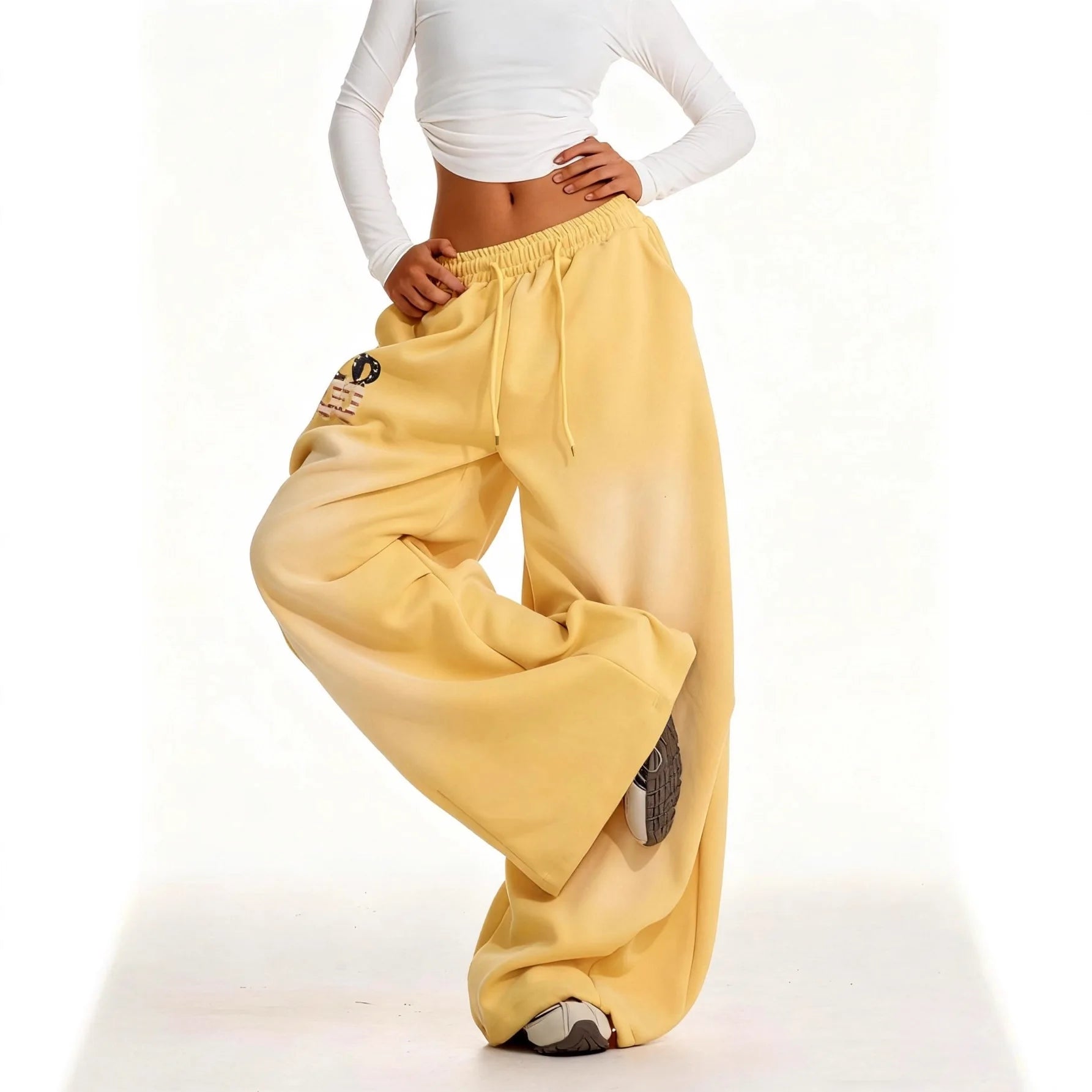 Retro Yellow Casual Sweatpants