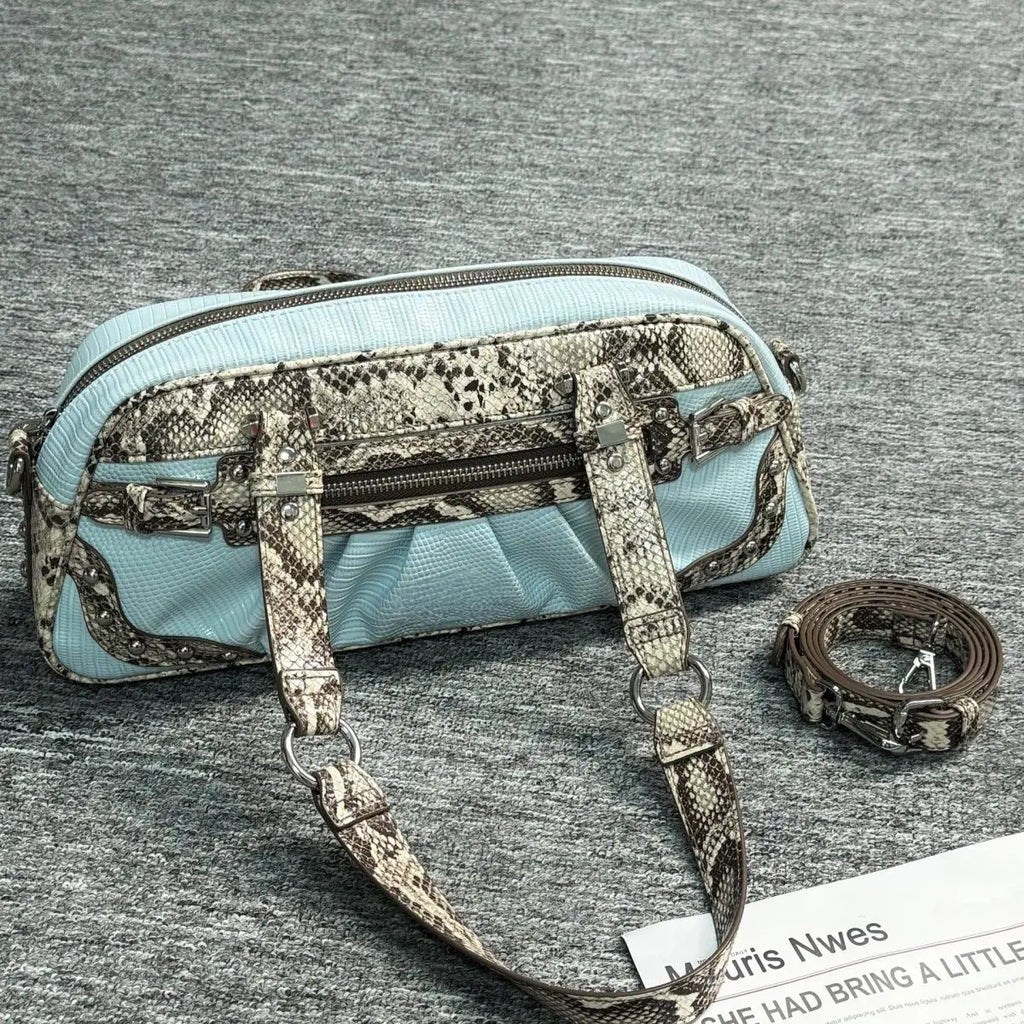 Serpentine Nylon Shoulder Bag