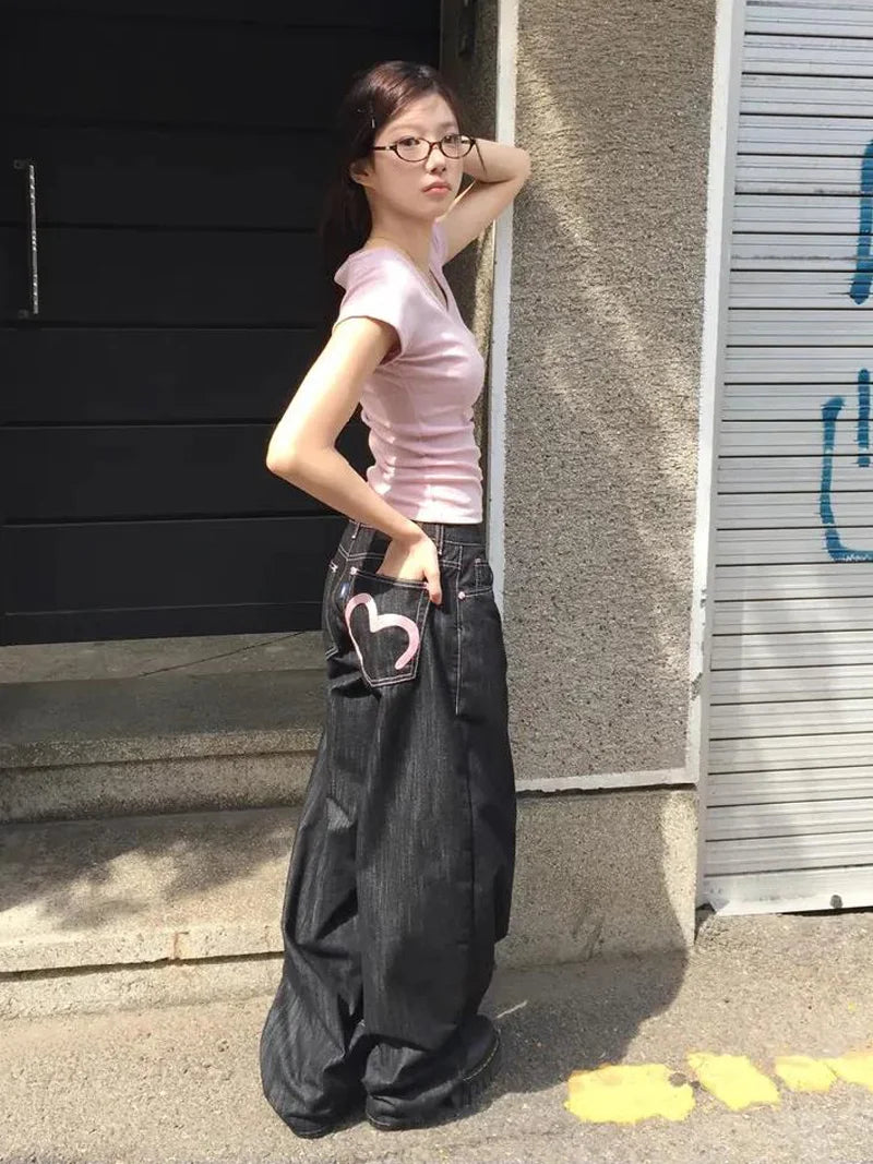 Denim Heart Jeans - Planet Missy