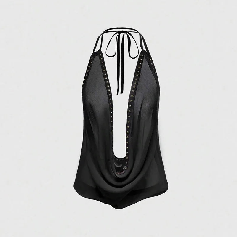 V backless rivet camisole