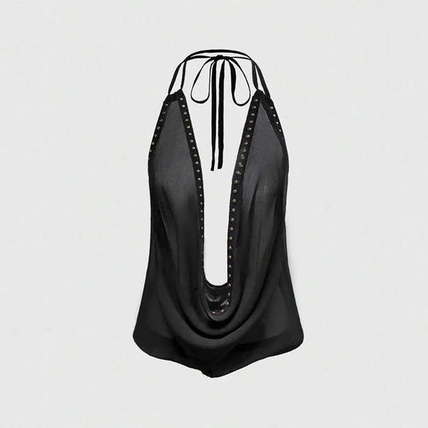 V backless rivet camisole