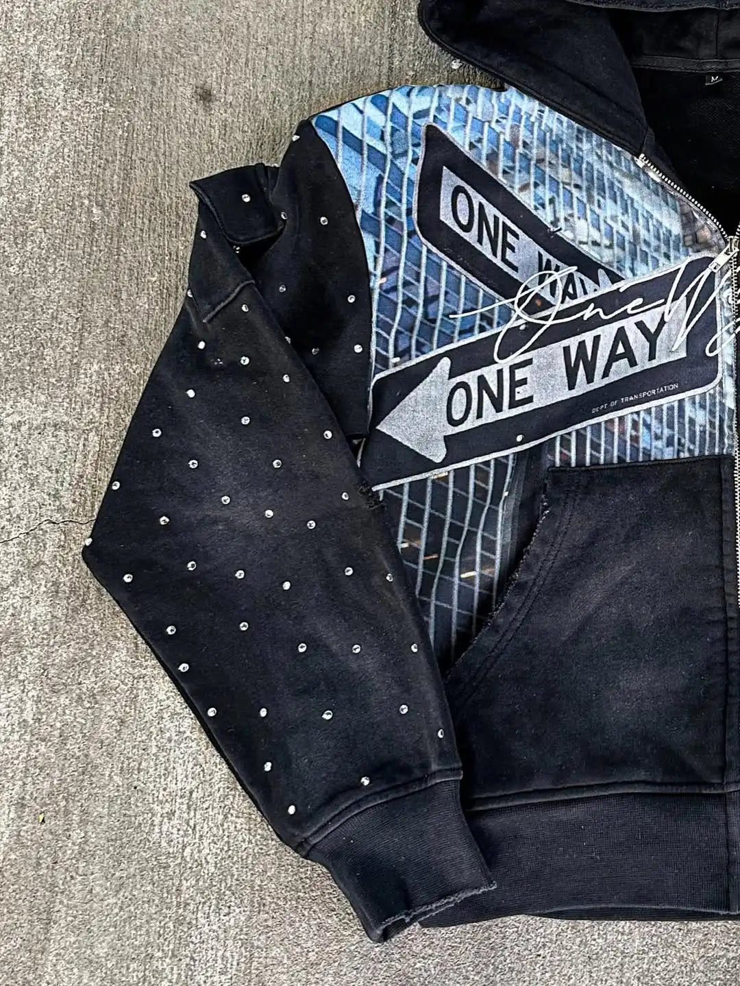 One Way Zip-Up Hoodie - Planet Missy