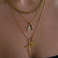 Natural Pearl Cross Necklace