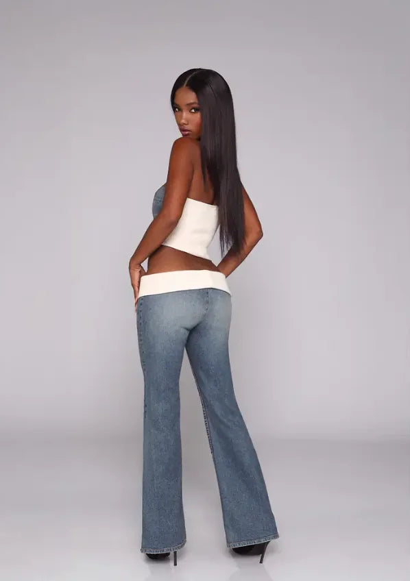 Slim Flared Jeans - Planet Missy
