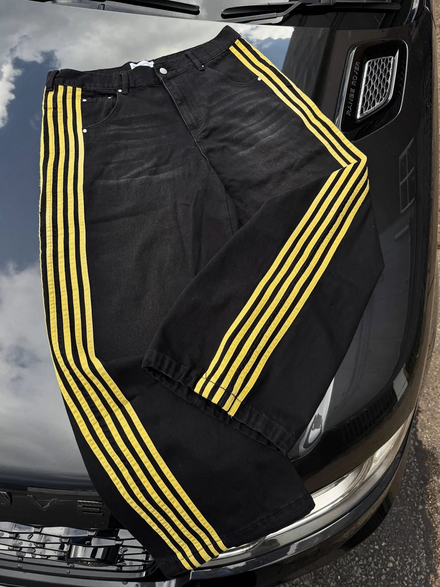 Wide Leg Stripe Jeans