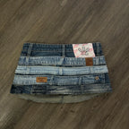Belt Patchwork Custom Mini Skirt