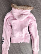 Pink Vintage Style Zip Up Jacket
