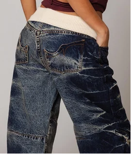 Fold over jeans