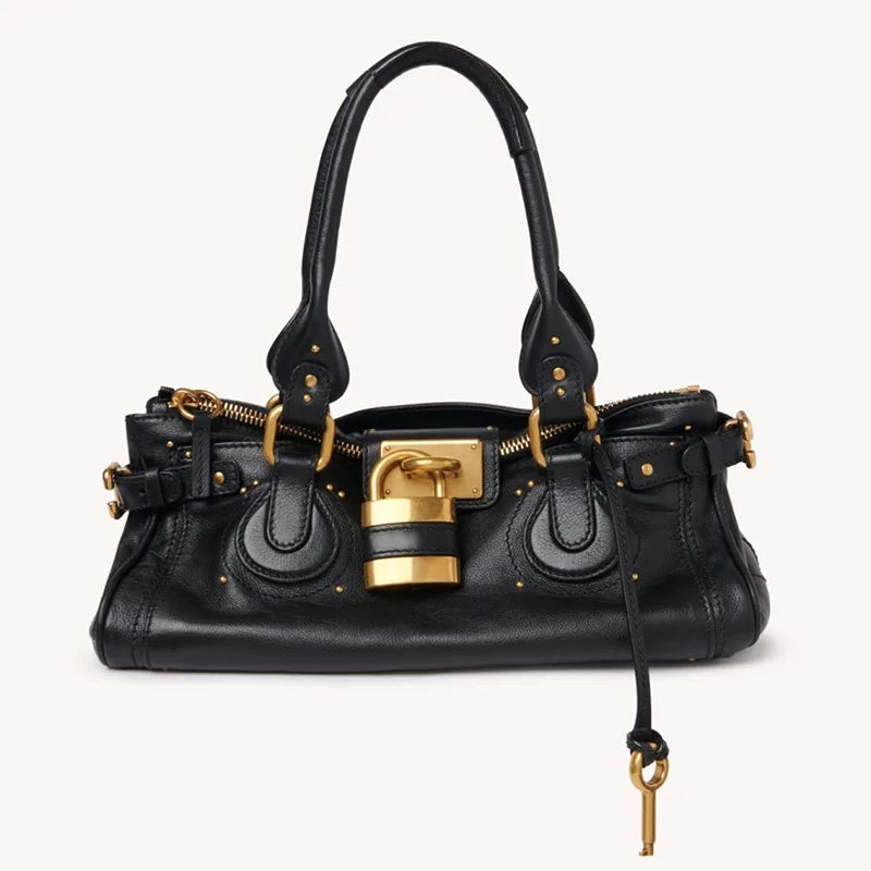 Vintage Lock Buckle Tote Bag - Planet Missy