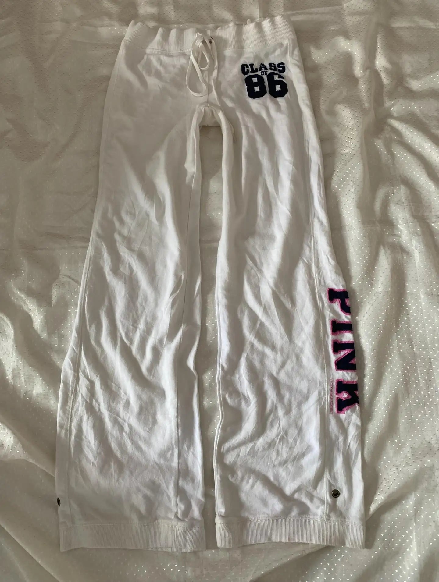 Y2K retro Harajuku American trendy letter embroidered straight pants high street goth fashion high waist casual sports pants - Planet Missy