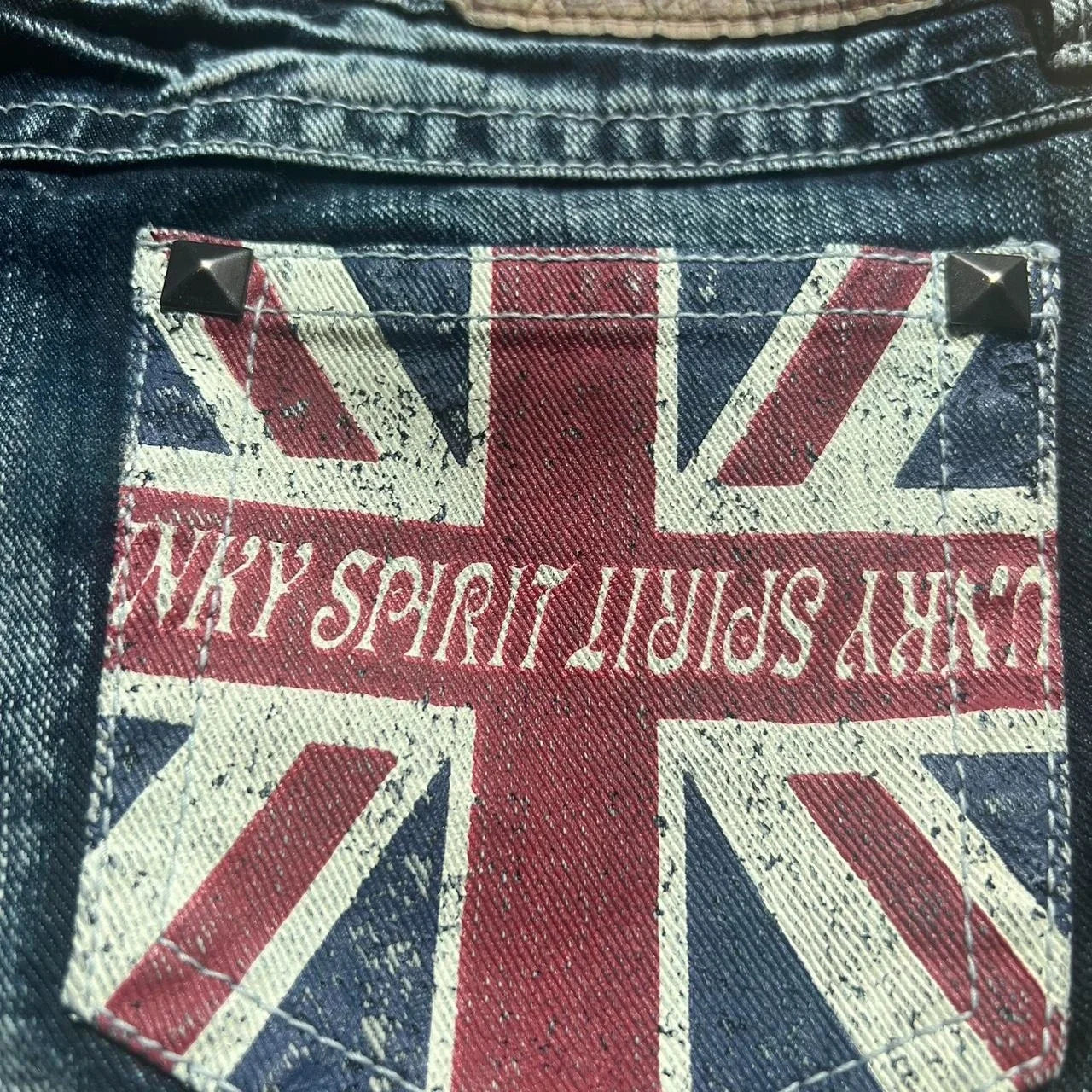 Union Jack Patchwork Denim Skirt