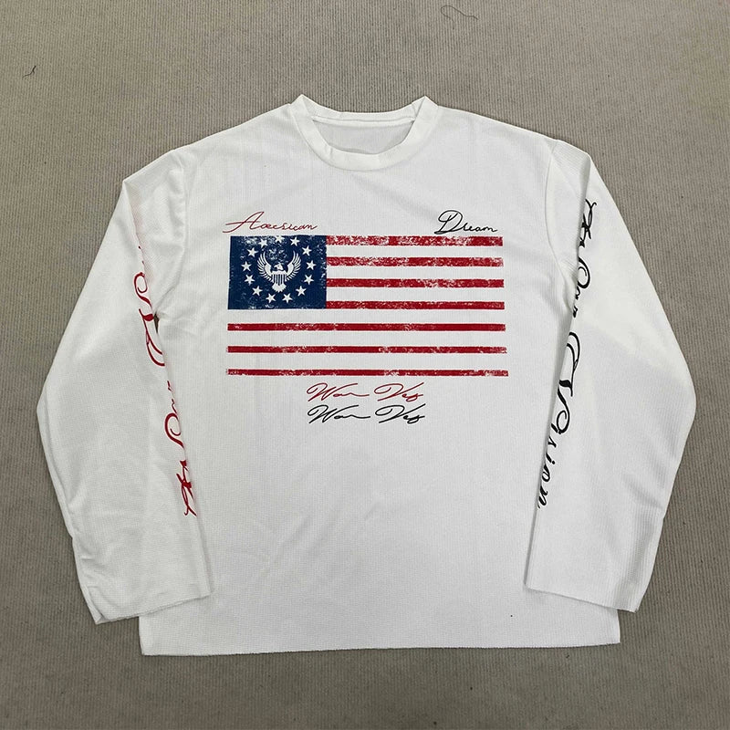 American Streetwear Long Sleeve Top - Planet Missy