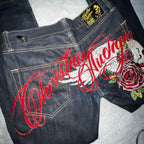 Angel wings Embroidery Jeans