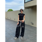 Double Waist Patchwork Pants