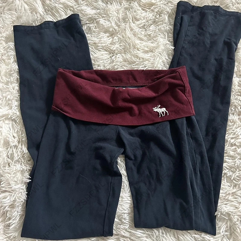 Fold over vintage style yoga sweats