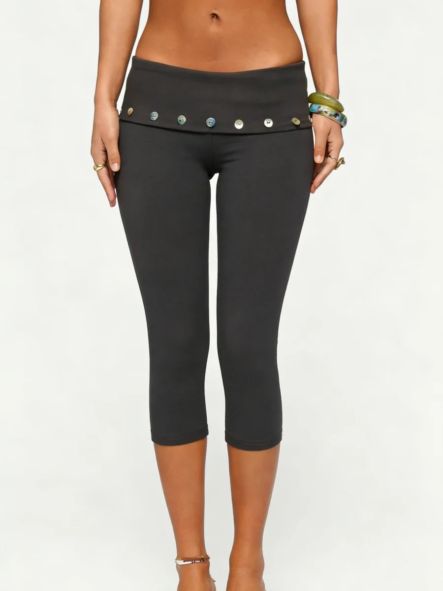 Fold Over Capri Pants - Planet Missy