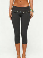 Fold Over Capri Pants - Planet Missy
