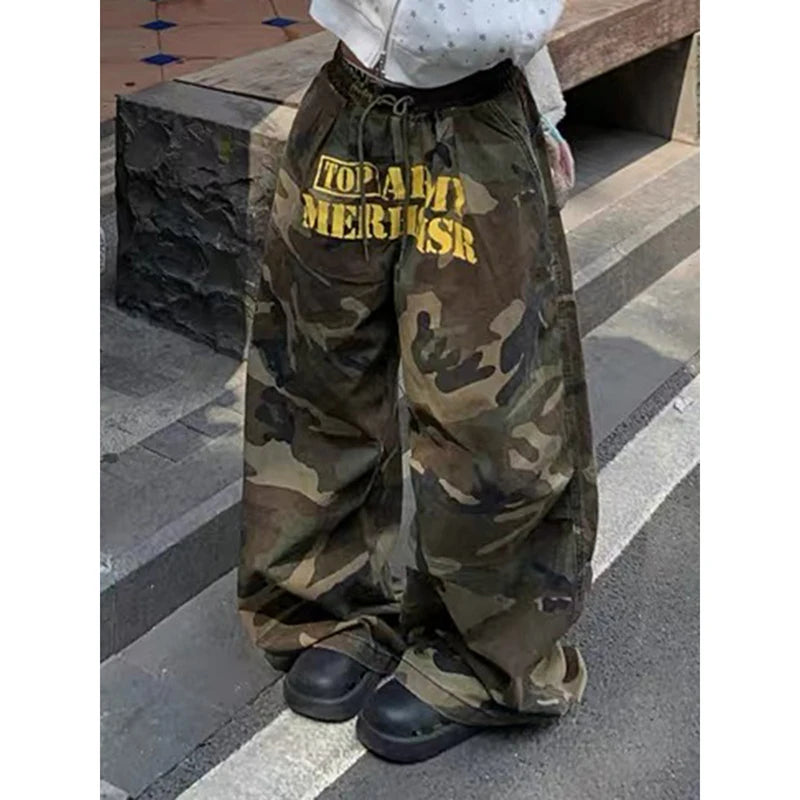 Army Green Baggy Camouflage Pants - Planet Missy