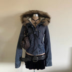 Winter Vintage Detachable Fur Jacket