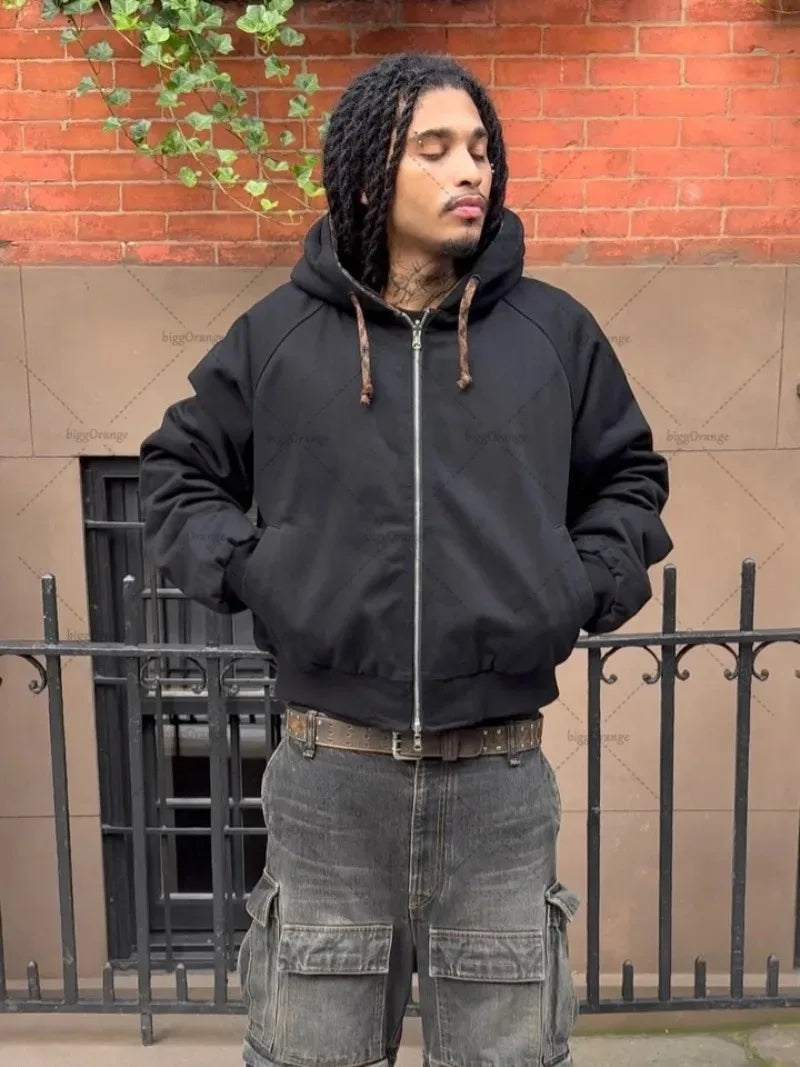 Checkered Stripe Oversized Hoodie