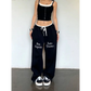 Double Waist Patchwork Pants
