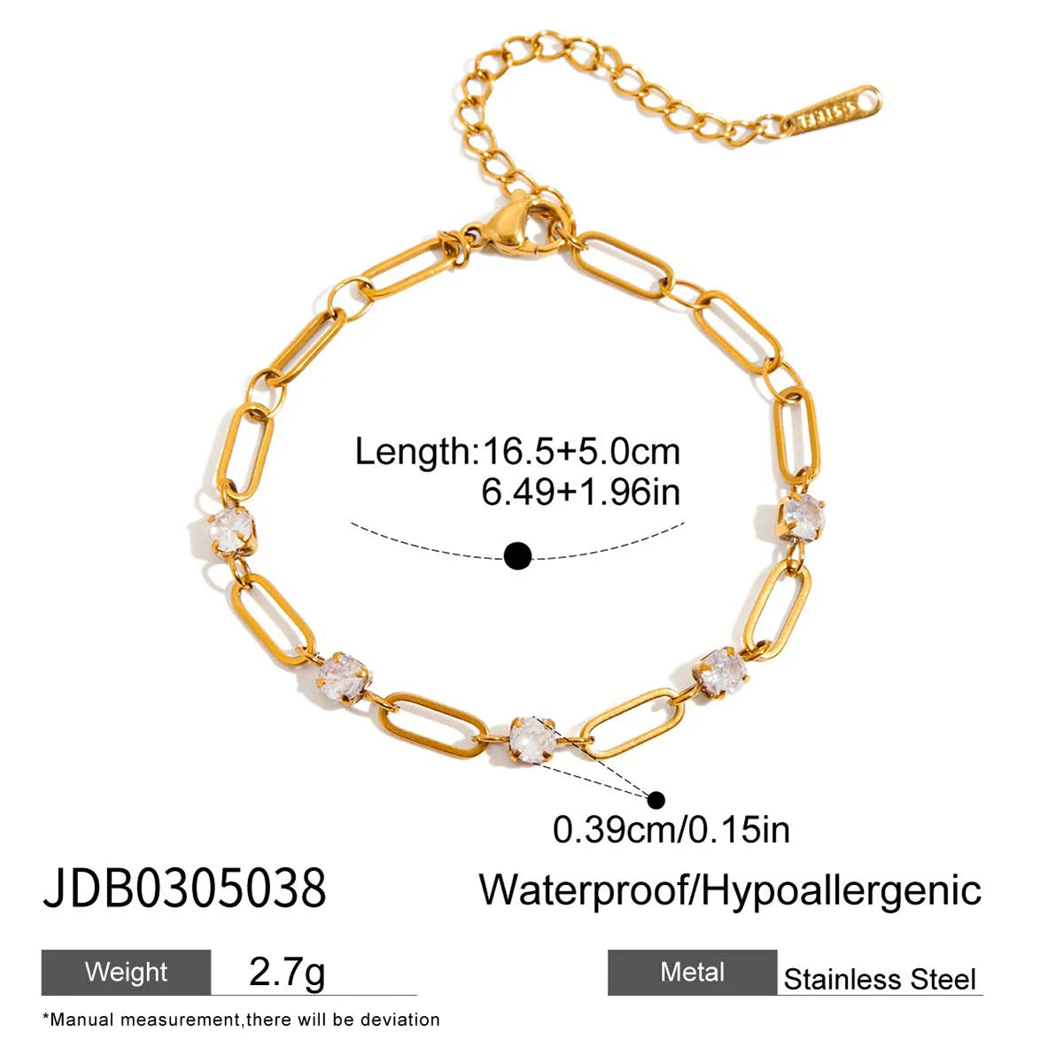 18K Gold Color Plated Stainless Steel Chain