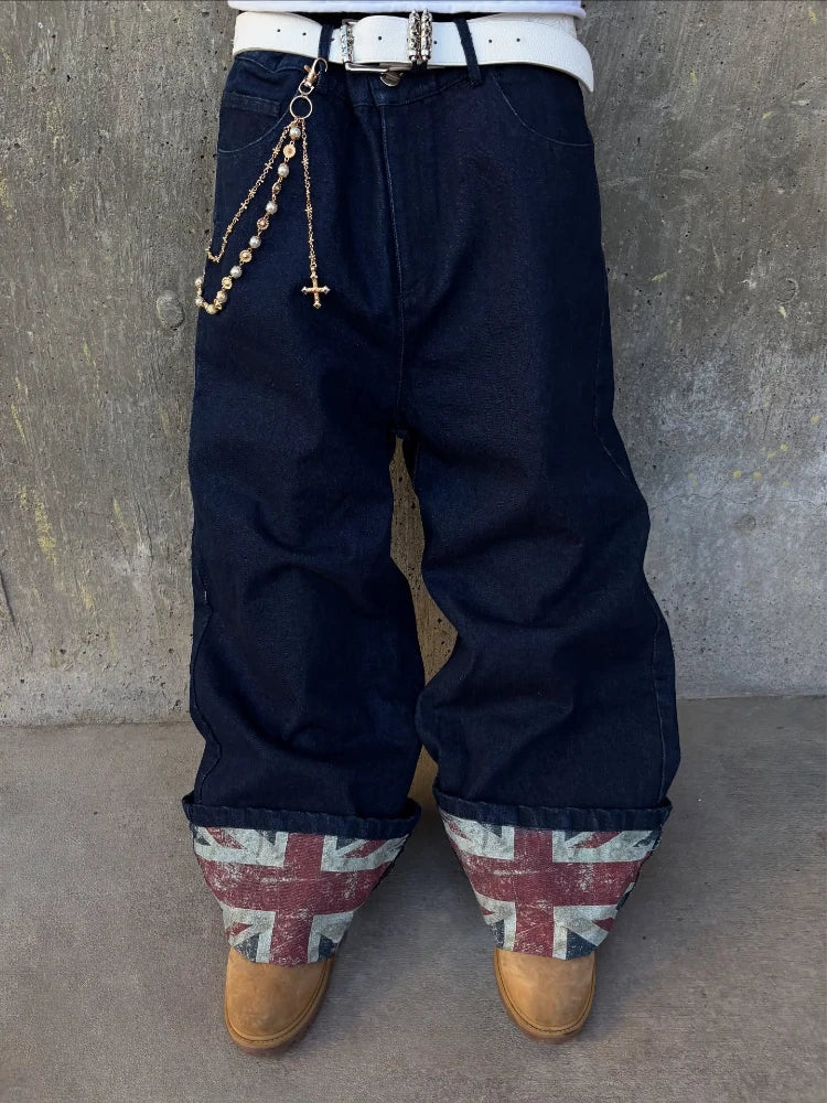 UK Flag Baggy Jeans - Planet Missy