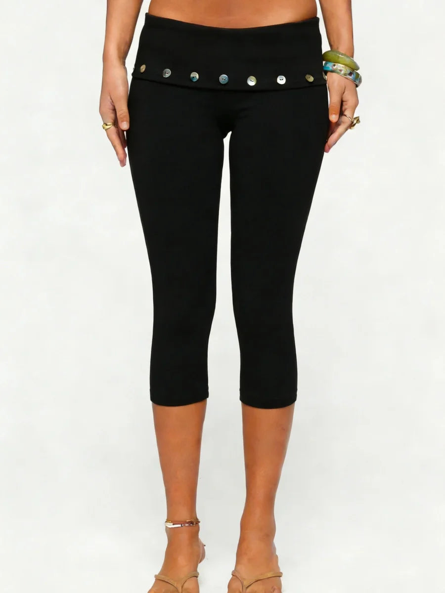 Fold Over Capri Pants - Planet Missy
