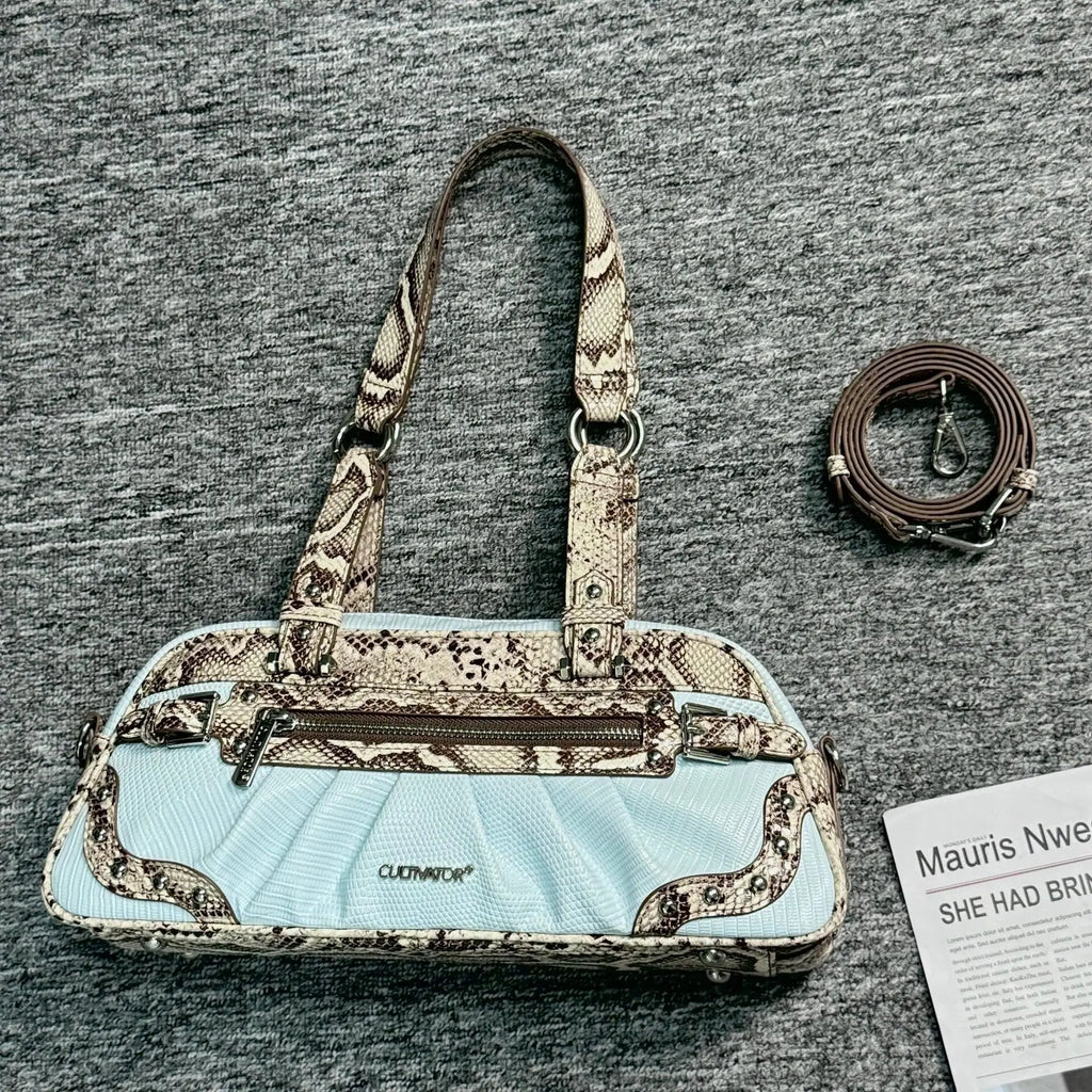 Serpentine Nylon Shoulder Bag