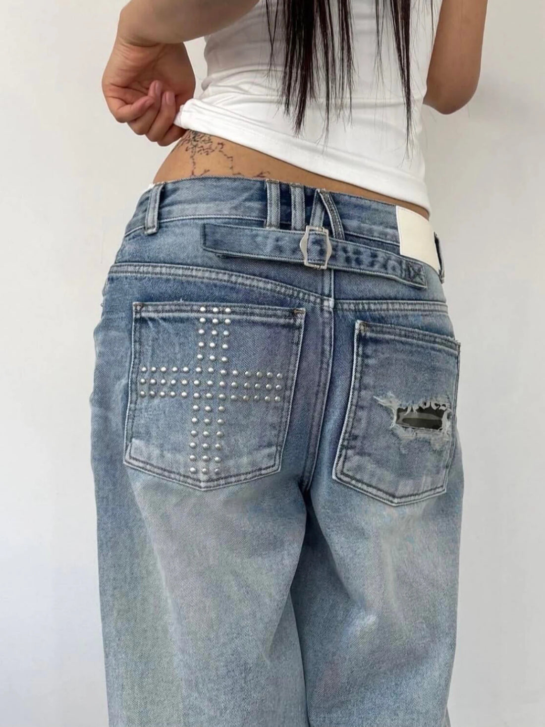 Loose Straight Leg Blue Pants - Planet Missy