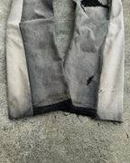 Distressed Charcoal Straight-Leg Jeans