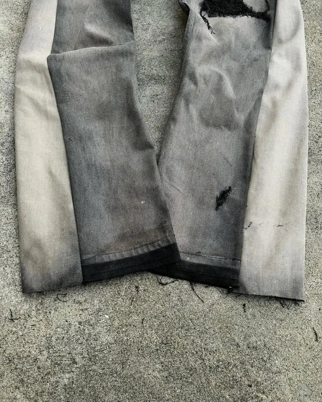 Distressed Charcoal Straight-Leg Jeans