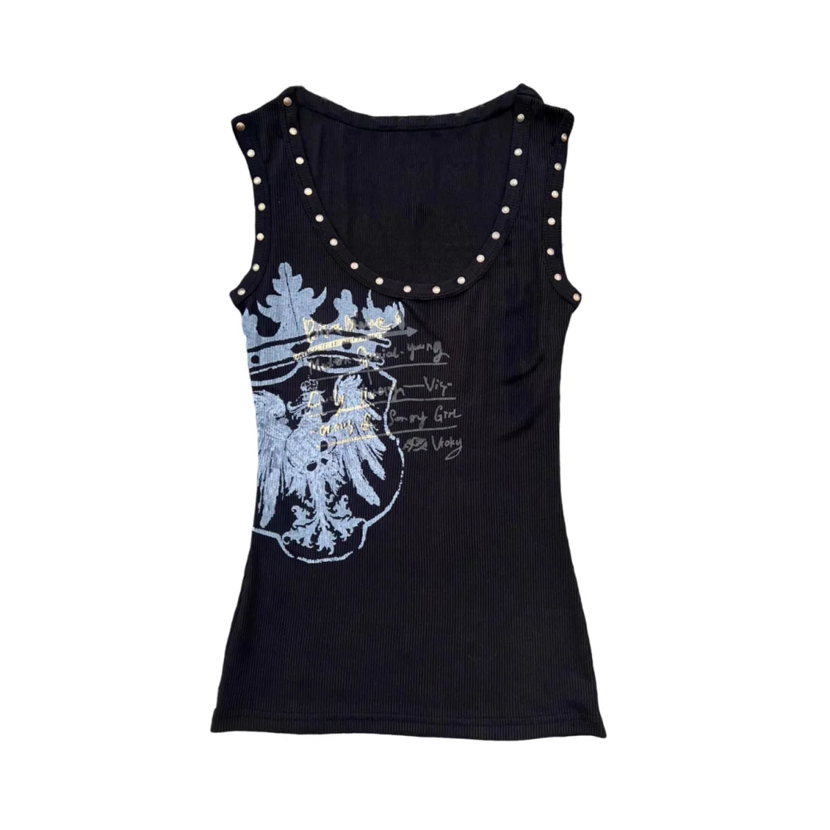 Summer Punk Style Sleeveless Camisoles American Vintage Harajuku Print Women Tank Top All Match Y2k Aesthetic Gothic Clothing - Planet Missy