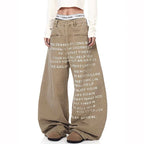Khaki Letter Jeans