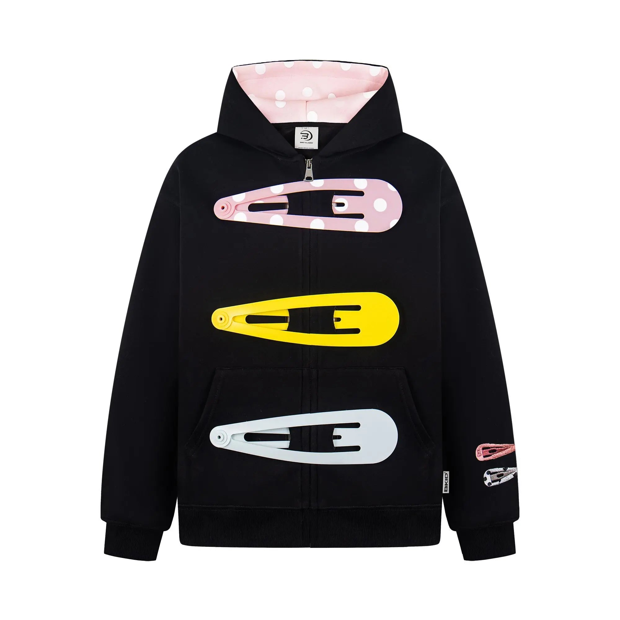 Polka Dot Splicing Hooded - Planet Missy