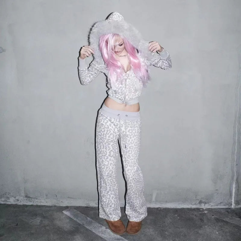 Leopard print Y2K Tracksuit
