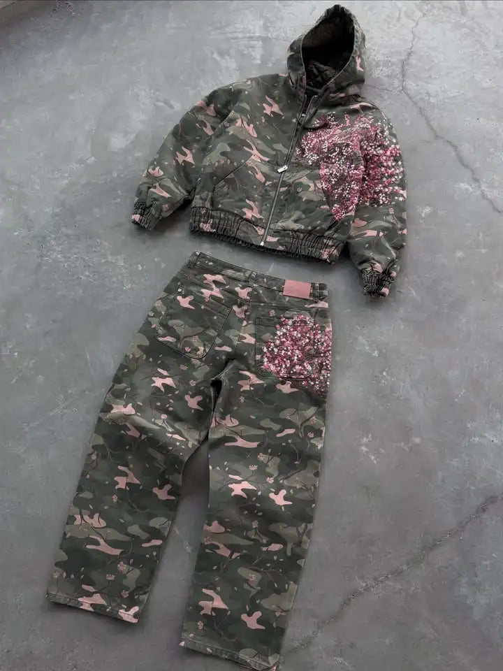 Floral Camo Hooded Jacket