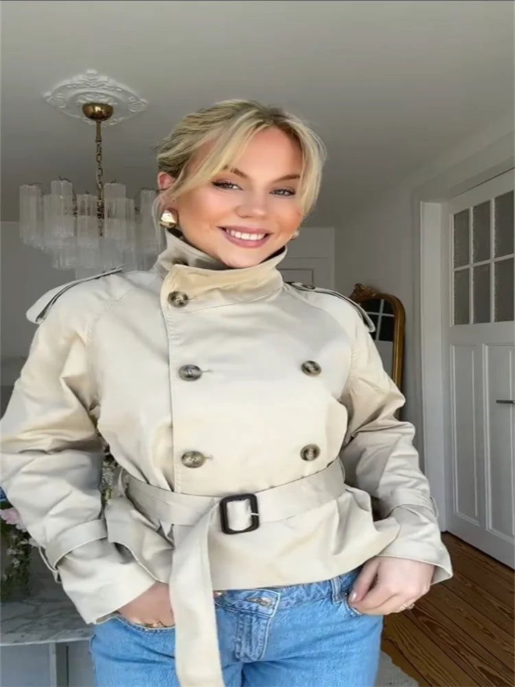 Turtleneck Trench Coat - Planet Missy