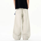 Casual Beige Wide Leg Trousers