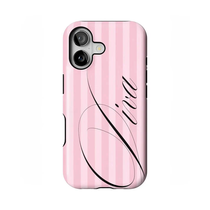 Luxury Clmj Retro Ribbon Stripe Phone Case for iPhone 17 16e 16 15 14 13 12 11 X XS XR XSMAX Air Pro Max Plus Double-layer Cover - Planet Missy