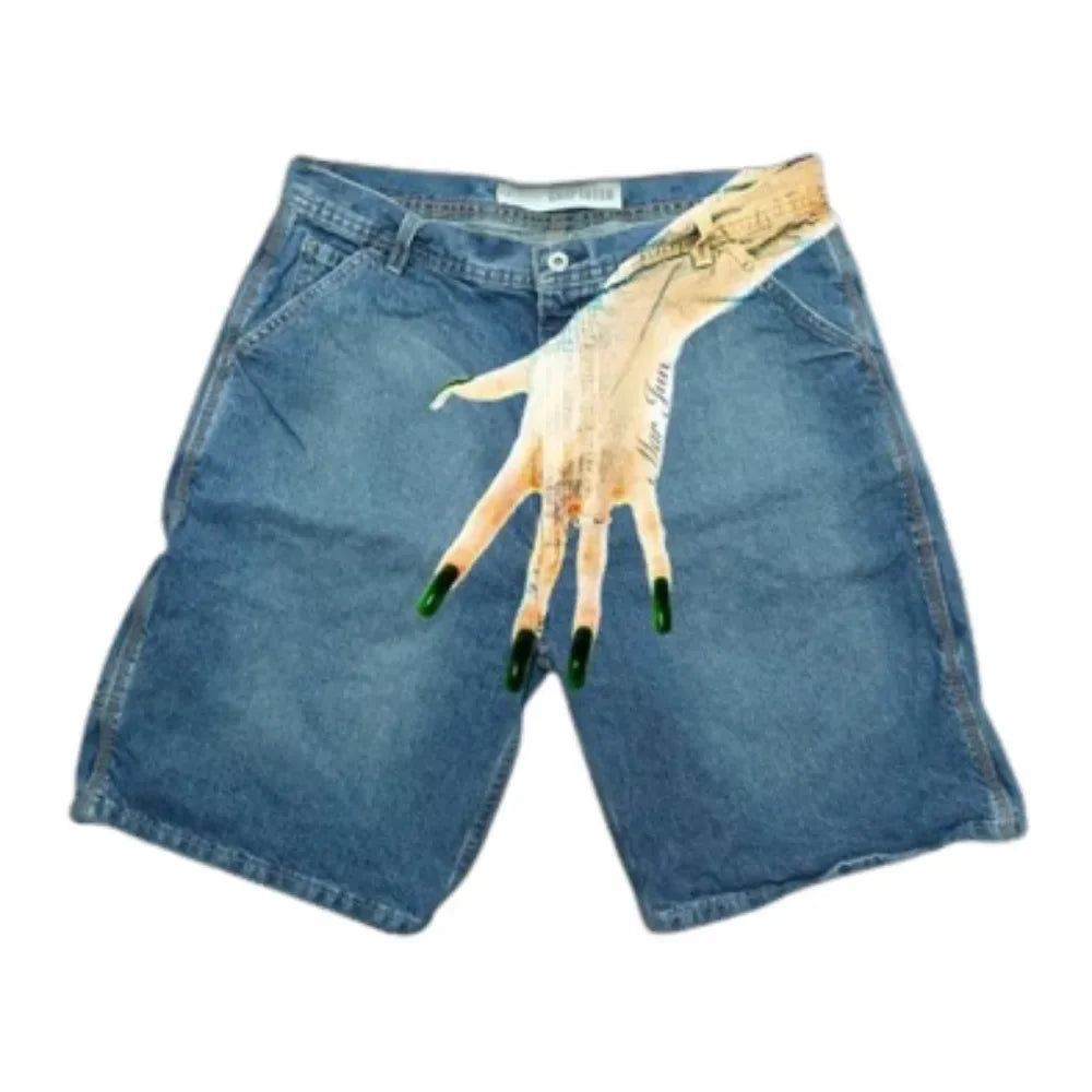 2025 New Summer Loose Retro Black Denim Pinches Street Men and Women Casual Hip-hop Harajuku Y2k Shorts Shorts for Women