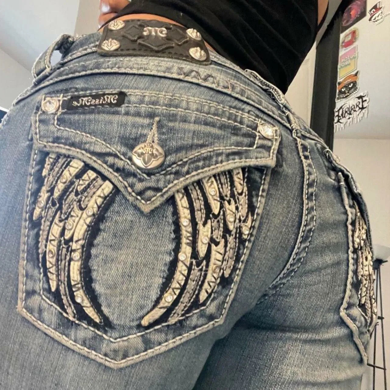 Sequin Wing Jeans