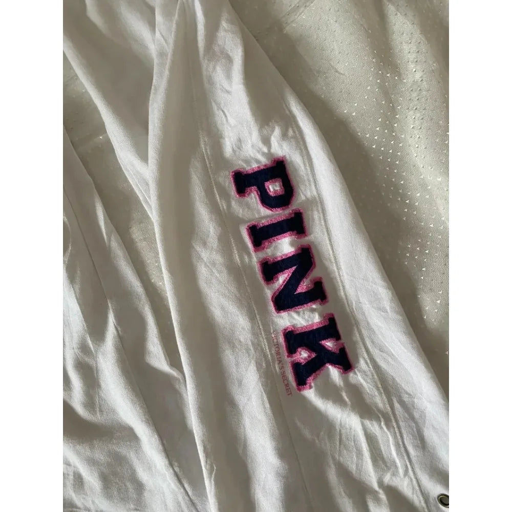 Y2K retro Harajuku American trendy letter embroidered straight pants high street goth fashion high waist casual sports pants - Planet Missy