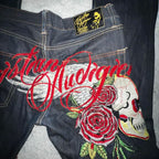 Angel wings Embroidery Jeans