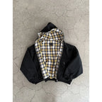 Double-Sided Plaid Hoodie