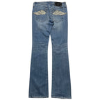 Bootcut Wing Embroidered Denim Jeans