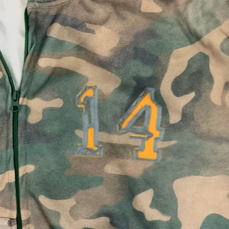 Sudadera Vintage de Estética de Parches Hechos a Mano con Estampado de Camuflaje de Leopardo, Ropa de Calle Harajuku de Otoño Invierno, de Manga Larga