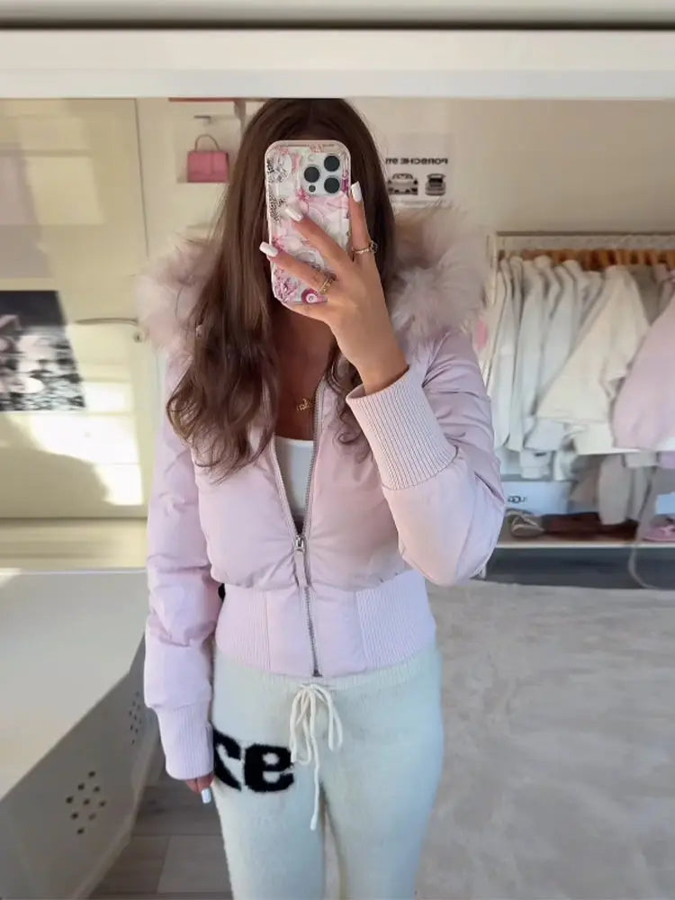 Pink Parkas Coat