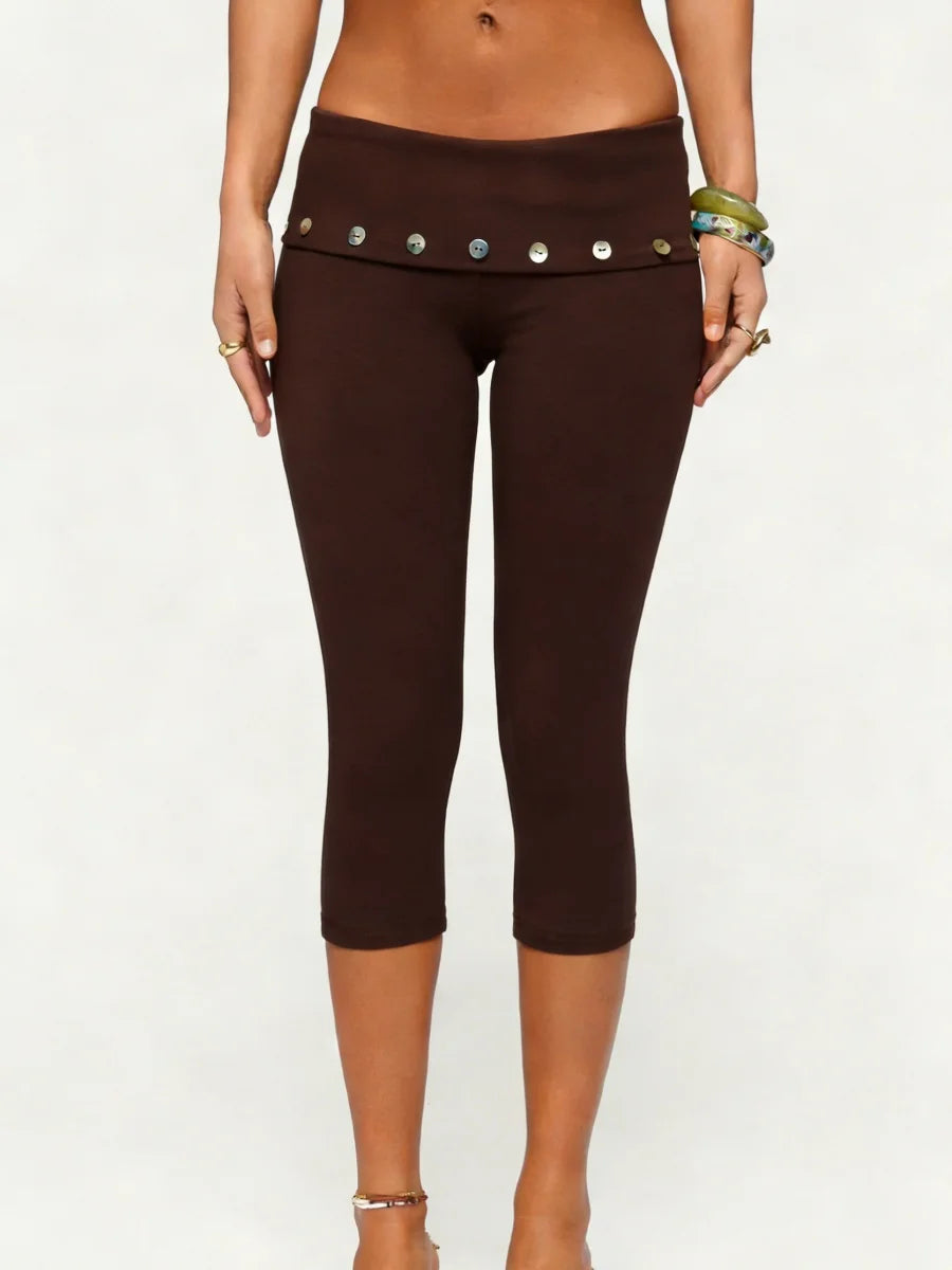 Fold Over Capri Pants - Planet Missy