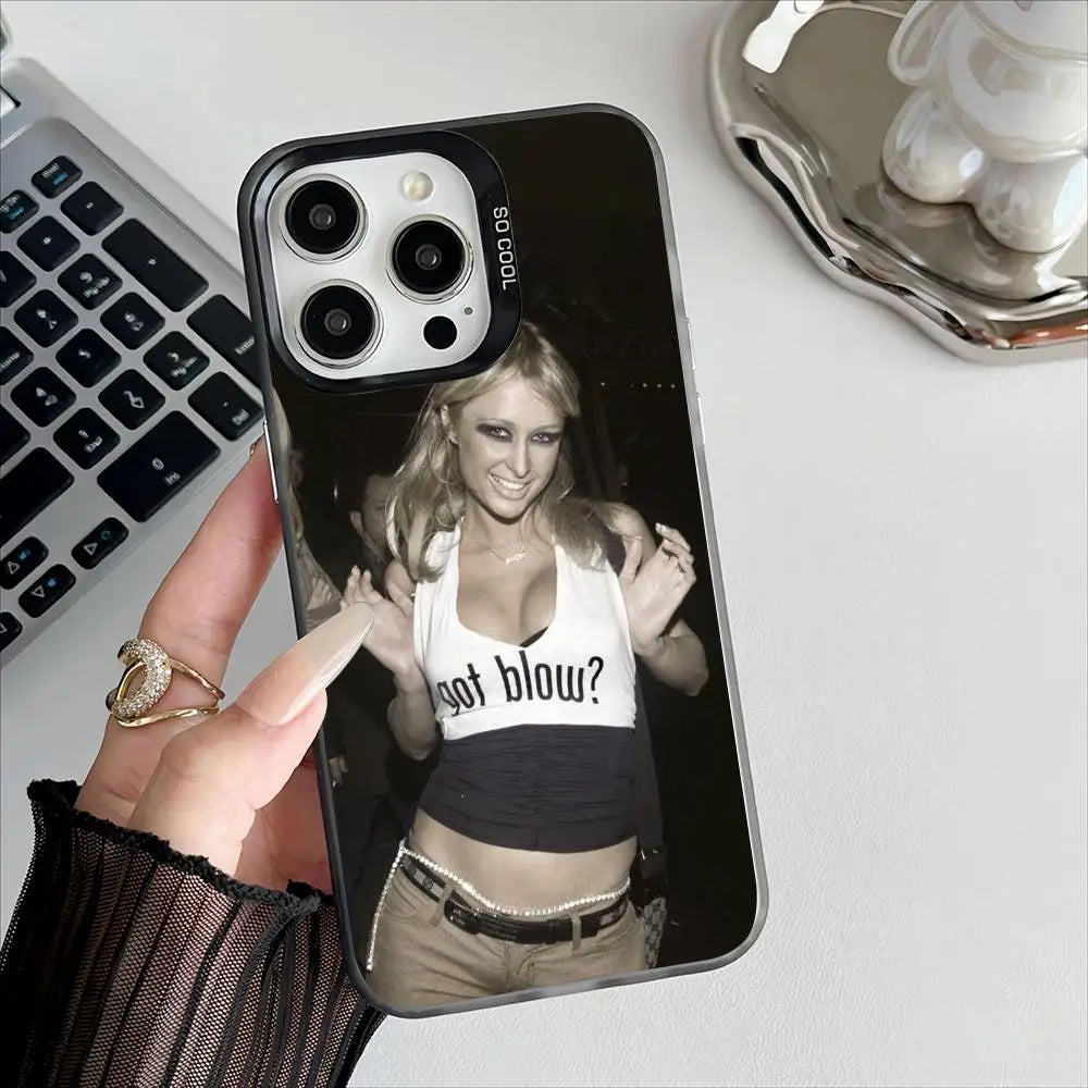 Paris Hilton Got Blow Phone Case For IPhone 11 12 13 14 15 16Pro Max Plus Protect Plating Phone Cover - Planet Missy